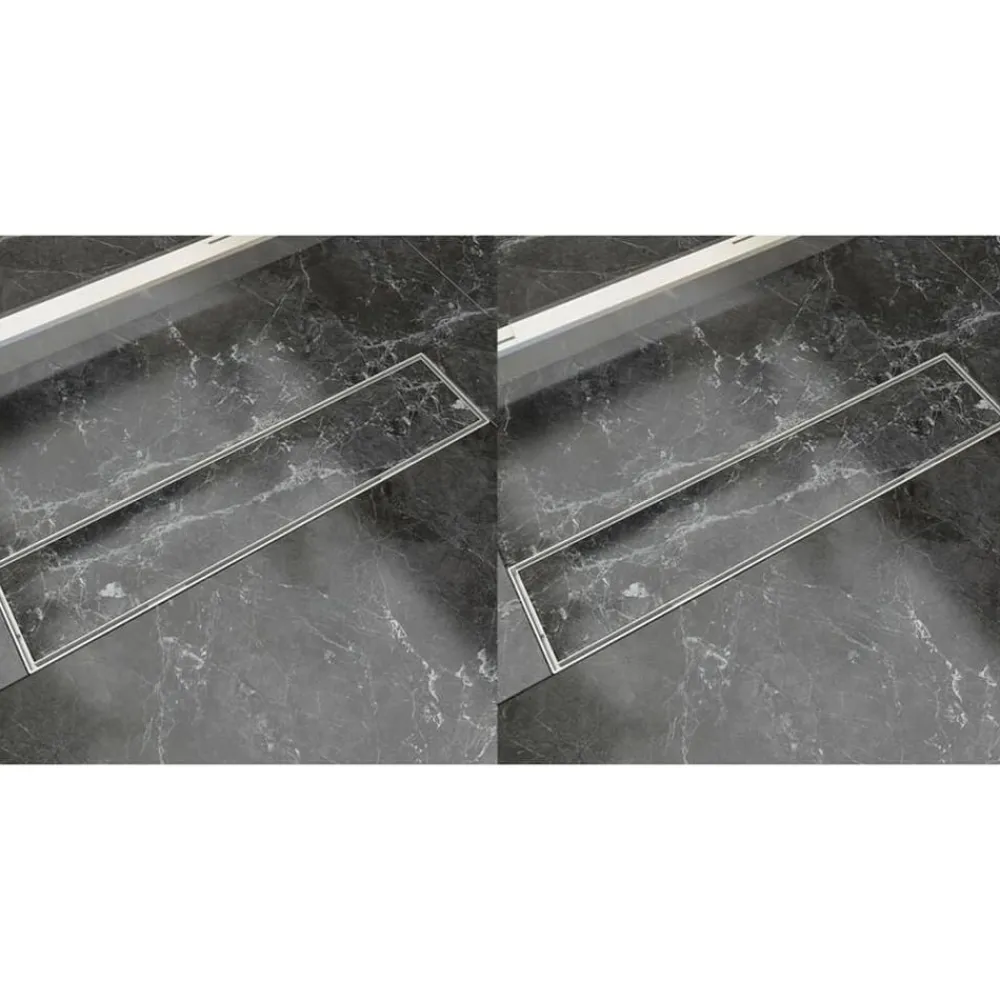 vidaXL Drain de douche linéaire 2 pcs 530 x 140 mm Acier inoxydable