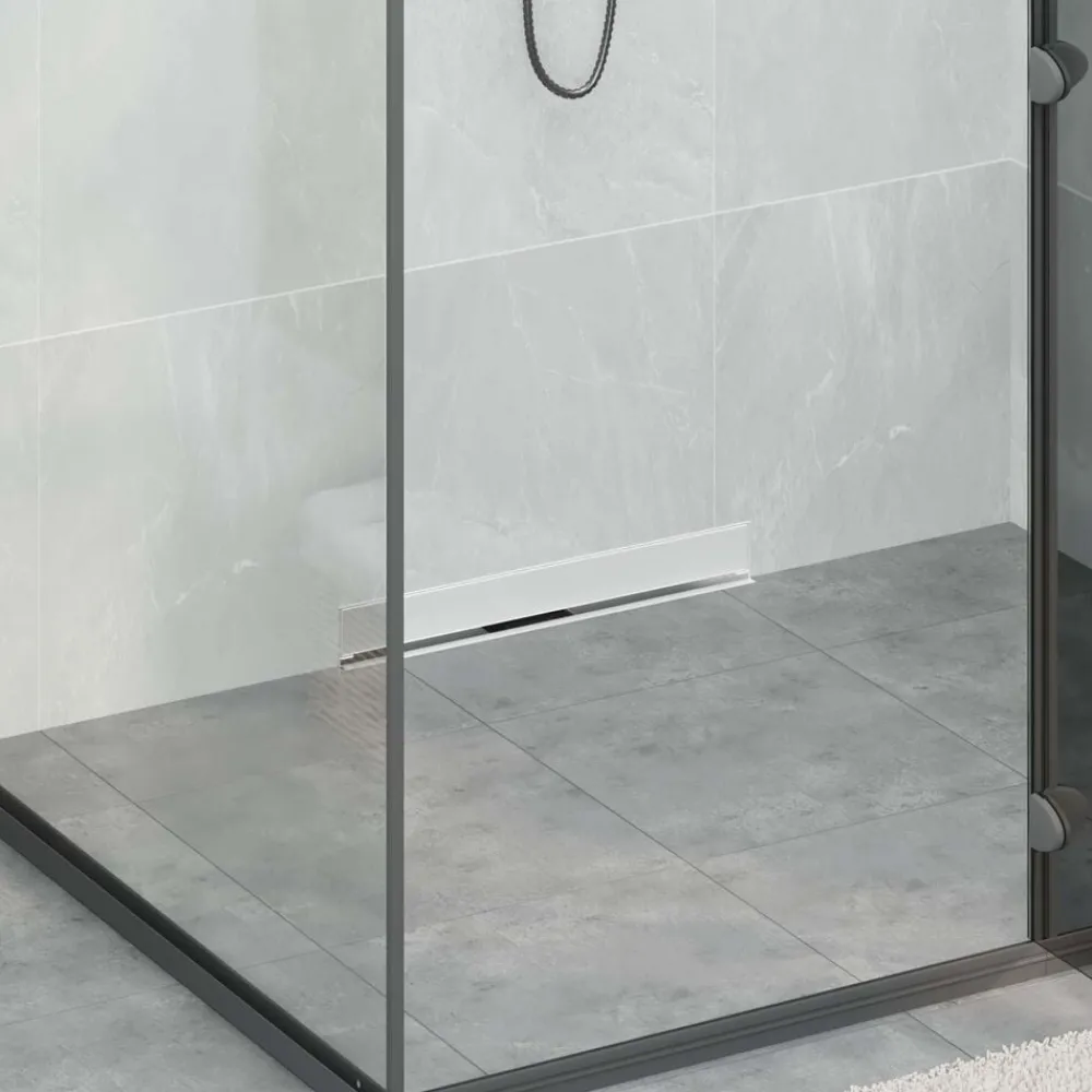 vidaXL Drain de Douche Monté au Mur Argenté 50 cm Acier Inox 304