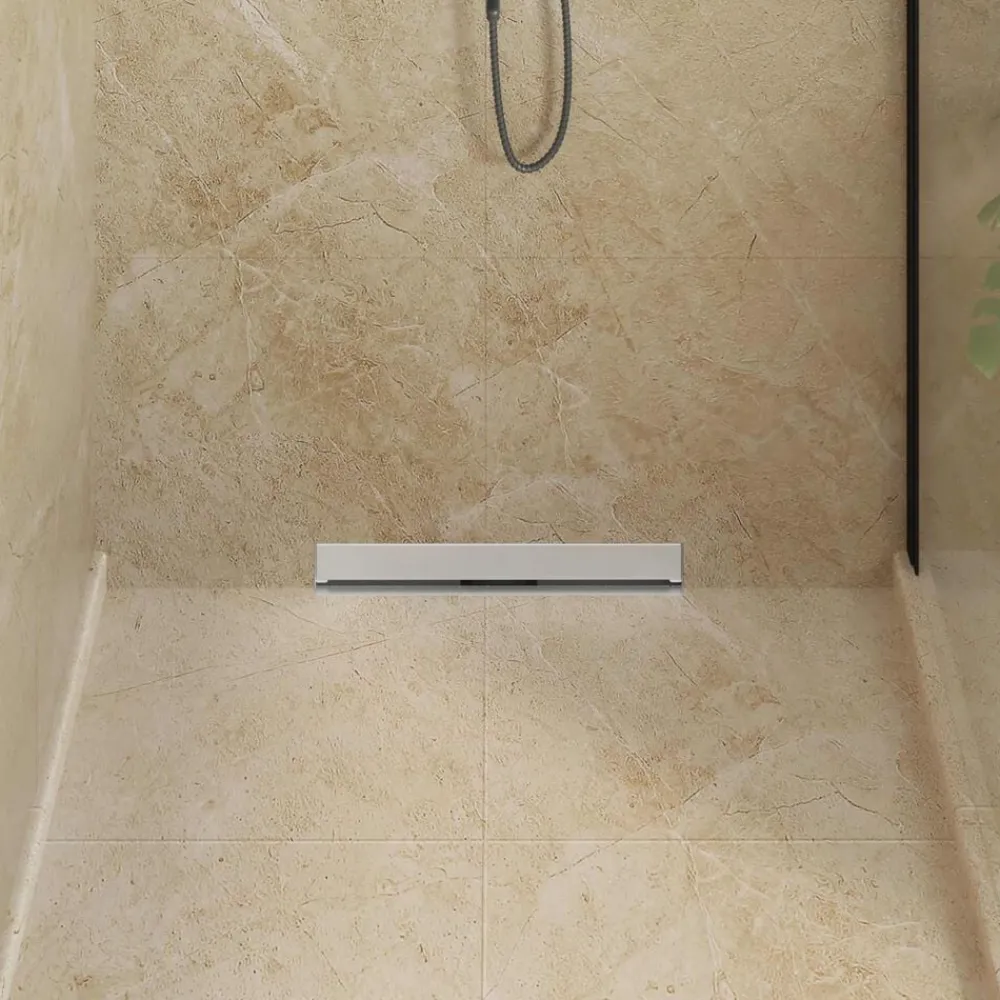 vidaXL Drain de Douche Monté au Mur Argenté 50 cm Acier Inox 304