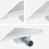 Plomberie-vidaXL Drain de douche triangle 2 en 1 Argenté 32 x 32 x 7,5 cm