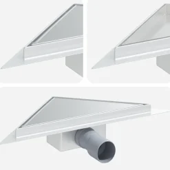 Plomberie-vidaXL Drain de douche triangle 2 en 1 Argenté 32 x 32 x 7,5 cm