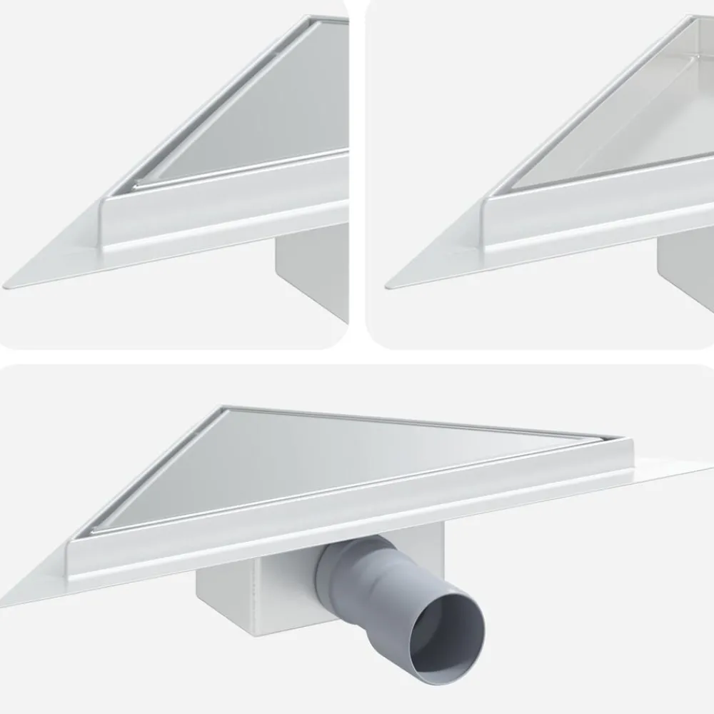 Plomberie-vidaXL Drain de douche triangle 2 en 1 Argenté 32 x 32 x 7,5 cm