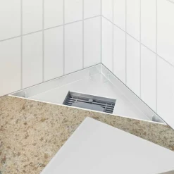 Plomberie-vidaXL Drain de douche triangle 2 en 1 Argenté 32 x 32 x 7,5 cm