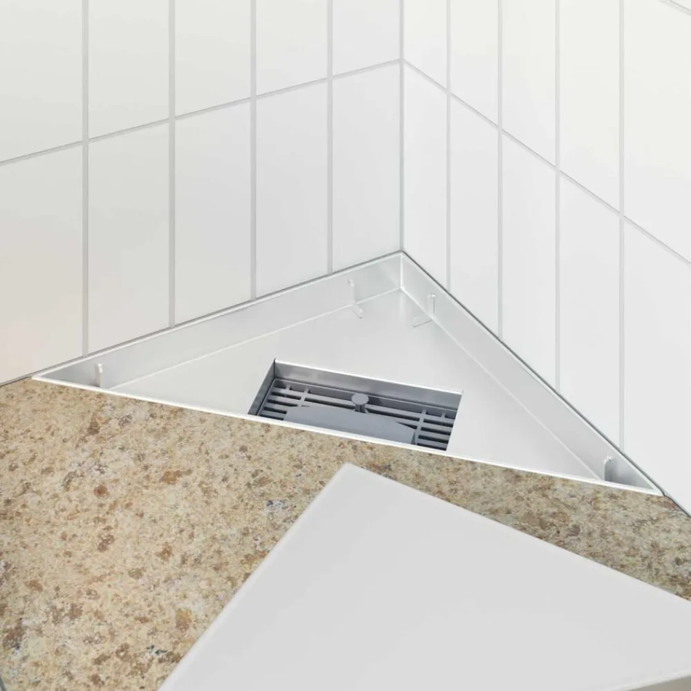 Plomberie-vidaXL Drain de douche triangle 2 en 1 Argenté 32 x 32 x 7,5 cm