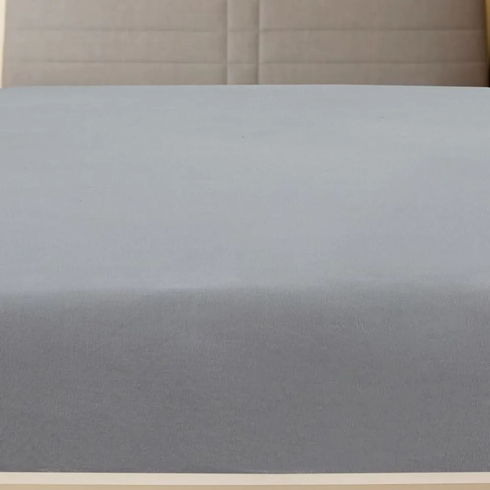 Linge-vidaXL Drap-housse Jersey 90x200 cm Coton Gris