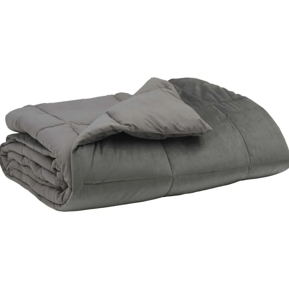 Linge-vidaXL Duvet complet toute l'année 135 x 200 cm Microfibre Gris clair