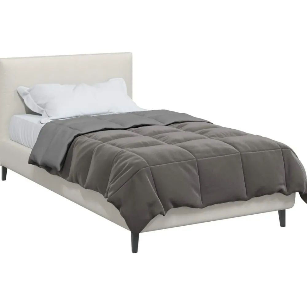 Linge-vidaXL Duvet complet toute l'année 135 x 200 cm Microfibre Gris clair