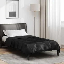 Linge-vidaXL Duvet complet toute l'année 135 x 200 cm Noir