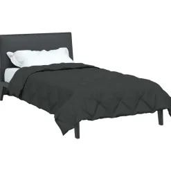 Linge-vidaXL Duvet complet toute l'année 135 x 200 cm Microfibre Anthracite