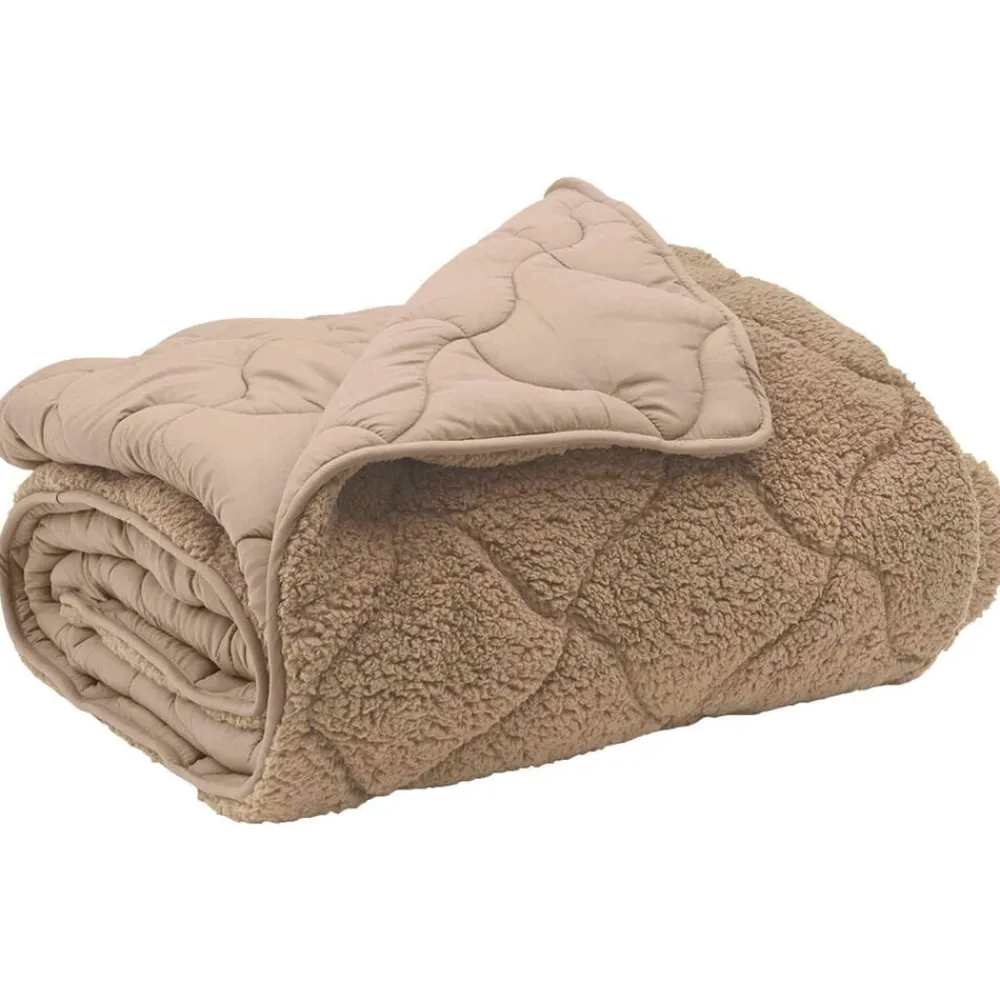 Linge-vidaXL Duvet complet toute l'année Matelassé 135 x 200 cm Taupe