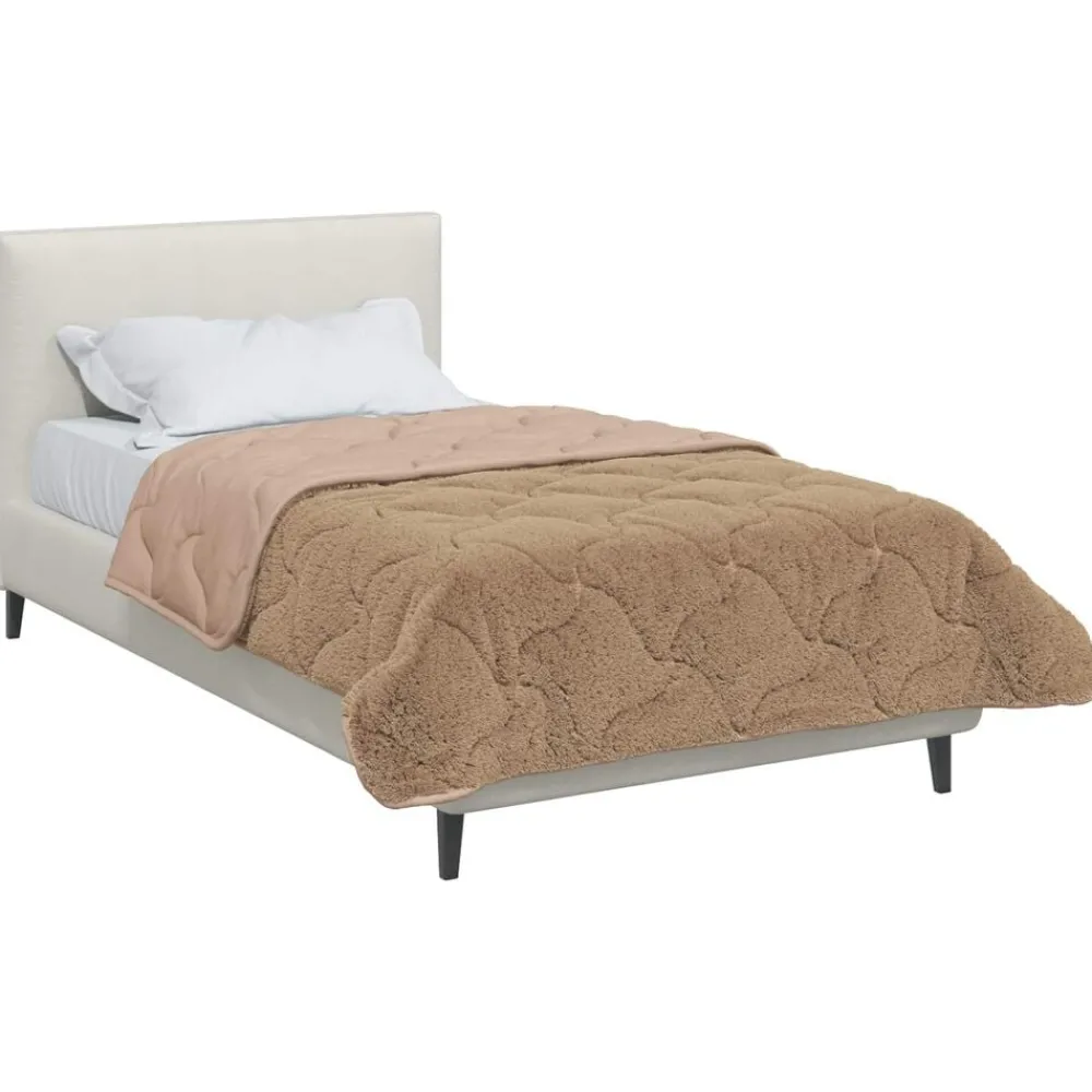 Linge-vidaXL Duvet complet toute l'année Matelassé 135 x 200 cm Taupe