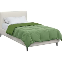 Linge-vidaXL Duvet complet toute l'année 135 x 200 cm Microfibre Vert