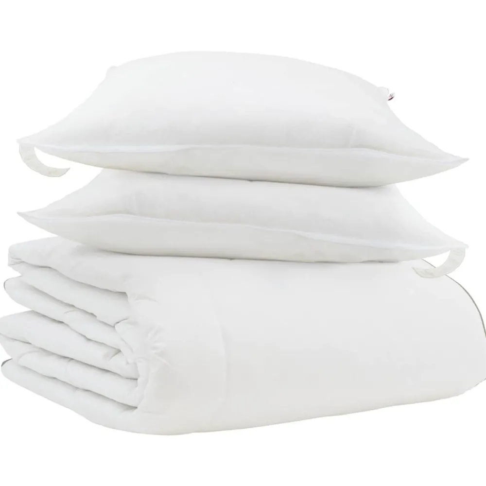 vidaXL Duvet d'hiver avec oreiller 3 pcs Blanc Plume de canard