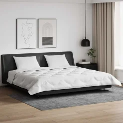 Linge-vidaXL Duvet d'hiver avec oreiller 3 pcs Blanc Microfibre