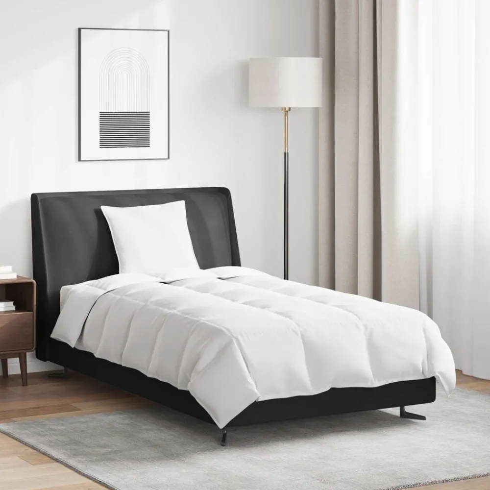 Linge-vidaXL Duvet d'hiver avec oreiller 2 pcs Blanc Plume de canard