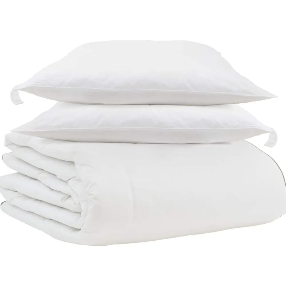vidaXL Duvet d'hiver avec oreiller 3 pcs Blanc Plume de canard