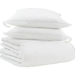 Linge-vidaXL Duvet d'hiver avec oreiller 3 pcs Blanc Plume de canard