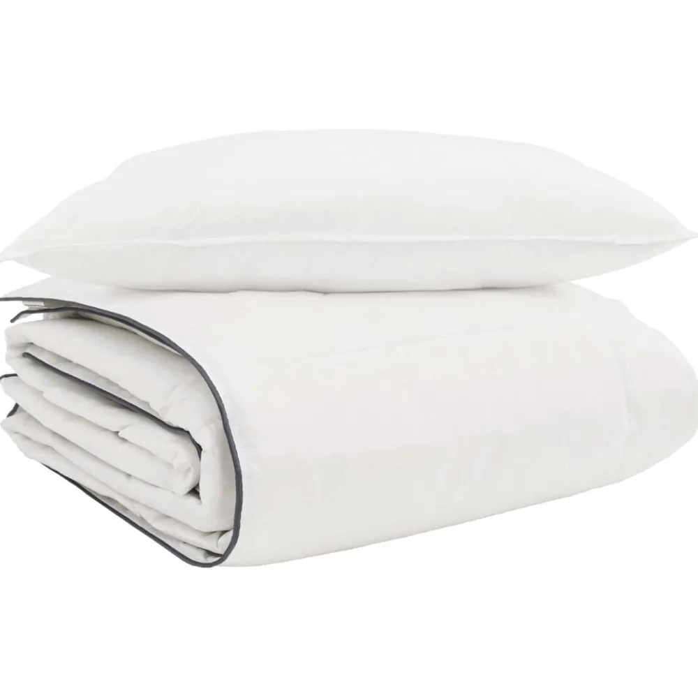 vidaXL Duvet d'hiver avec oreiller 2 pcs Blanc Plume de canard