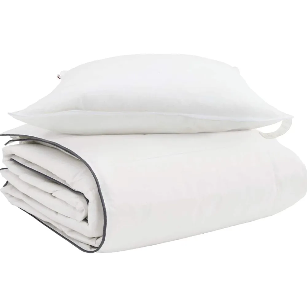 vidaXL Duvet d'hiver avec oreiller 2 pcs Blanc Plume de canard