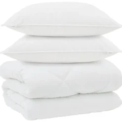 vidaXL Duvet d'hiver avec oreiller 3 pcs Blanc Microfibre