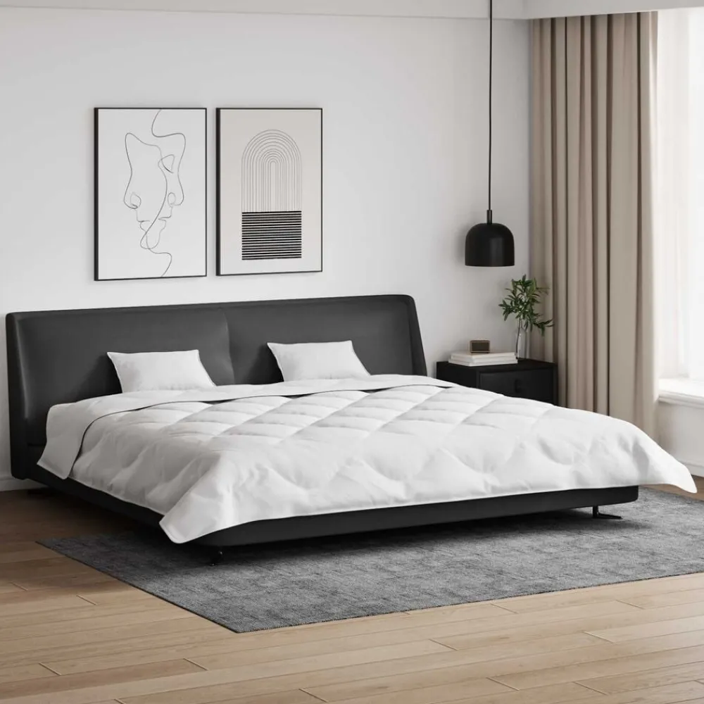 vidaXL Duvet d'hiver avec oreiller 3 pcs Blanc Microfibre