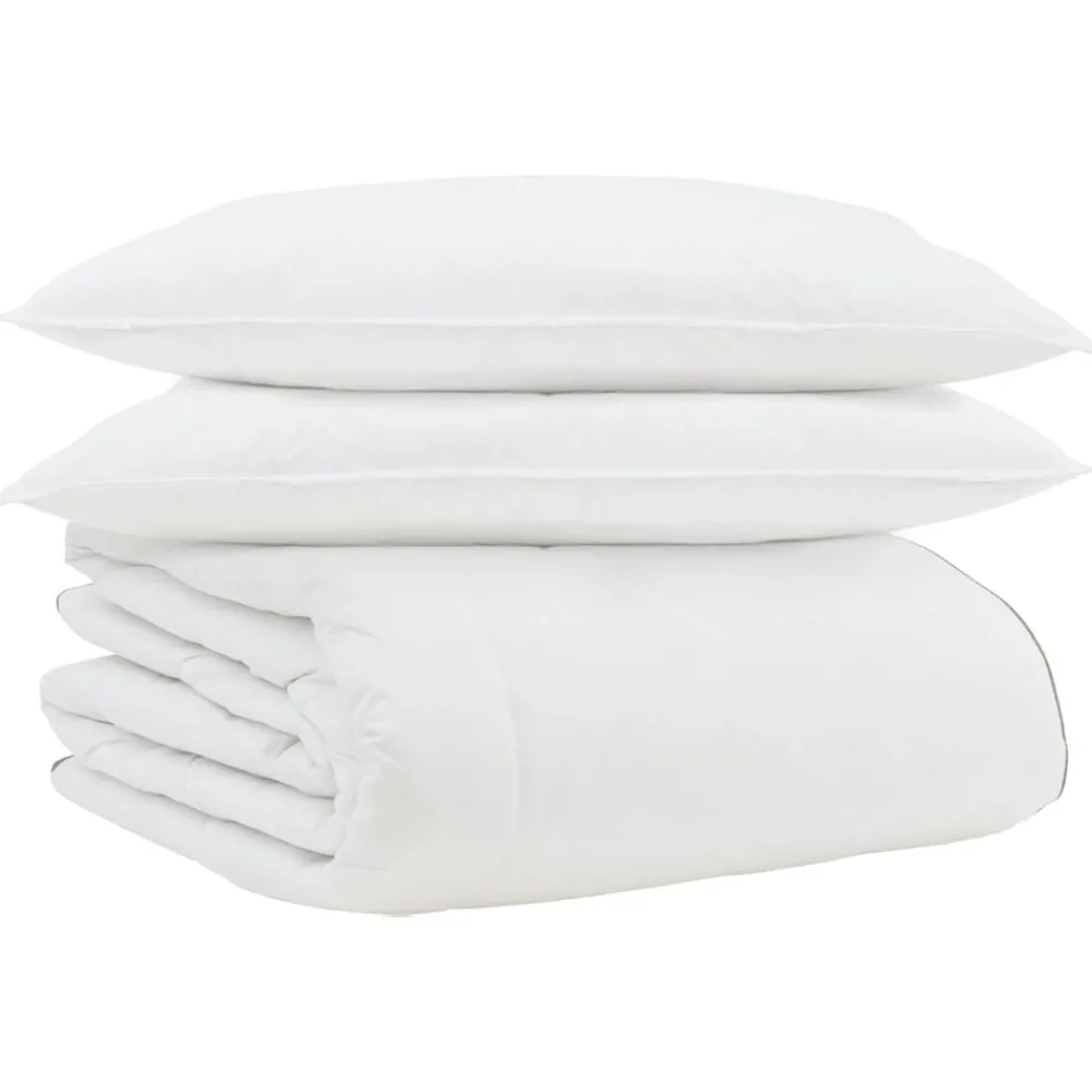 vidaXL Duvet d'hiver avec oreiller 3 pcs Blanc Plume de canard