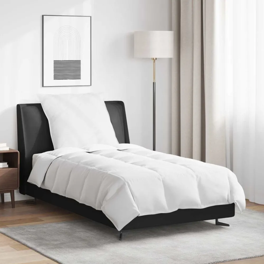 Linge-vidaXL Duvet d'hiver avec oreiller 2 pcs Blanc Plume de canard