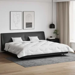 Linge-vidaXL Duvet d'hiver avec oreiller 3 pcs Blanc Microfibre