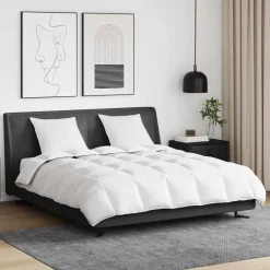 Linge-vidaXL Duvet d'hiver avec oreiller 3 pcs Blanc Plume de canard
