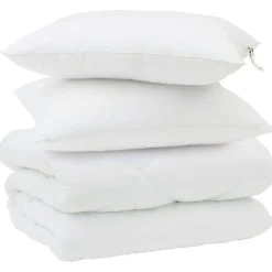 vidaXL Duvet d'hiver avec oreiller 3 pcs Blanc Microfibre