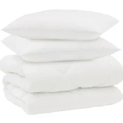 vidaXL Duvet d'hiver avec oreiller 3 pcs Blanc Microfibre