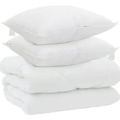 vidaXL Duvet d'hiver avec oreiller 3 pcs Blanc Microfibre