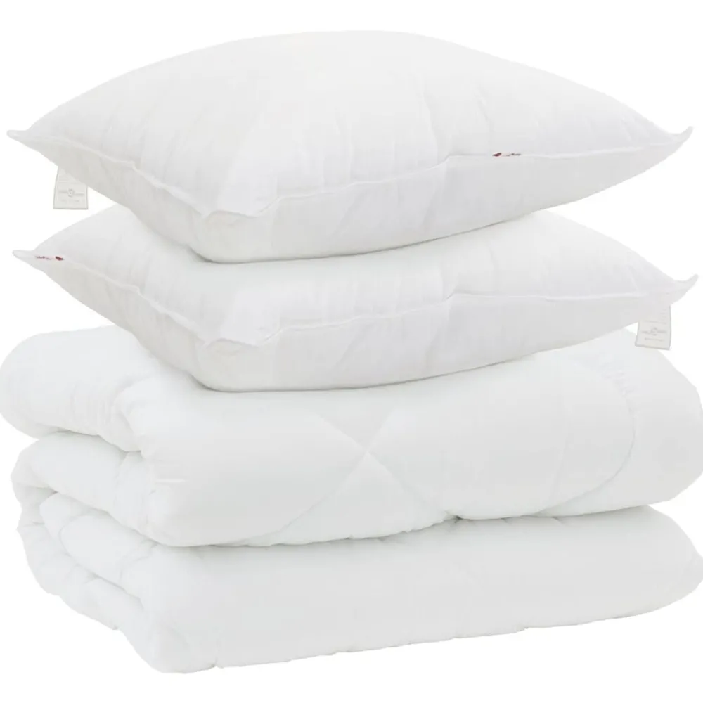 vidaXL Duvet d'hiver avec oreiller 3 pcs Blanc Microfibre