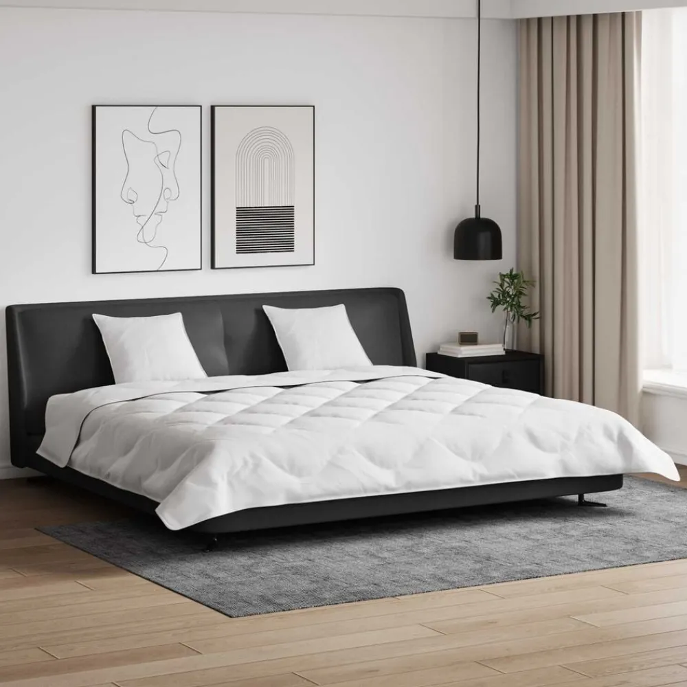 vidaXL Duvet d'hiver avec oreiller 3 pcs Blanc Microfibre