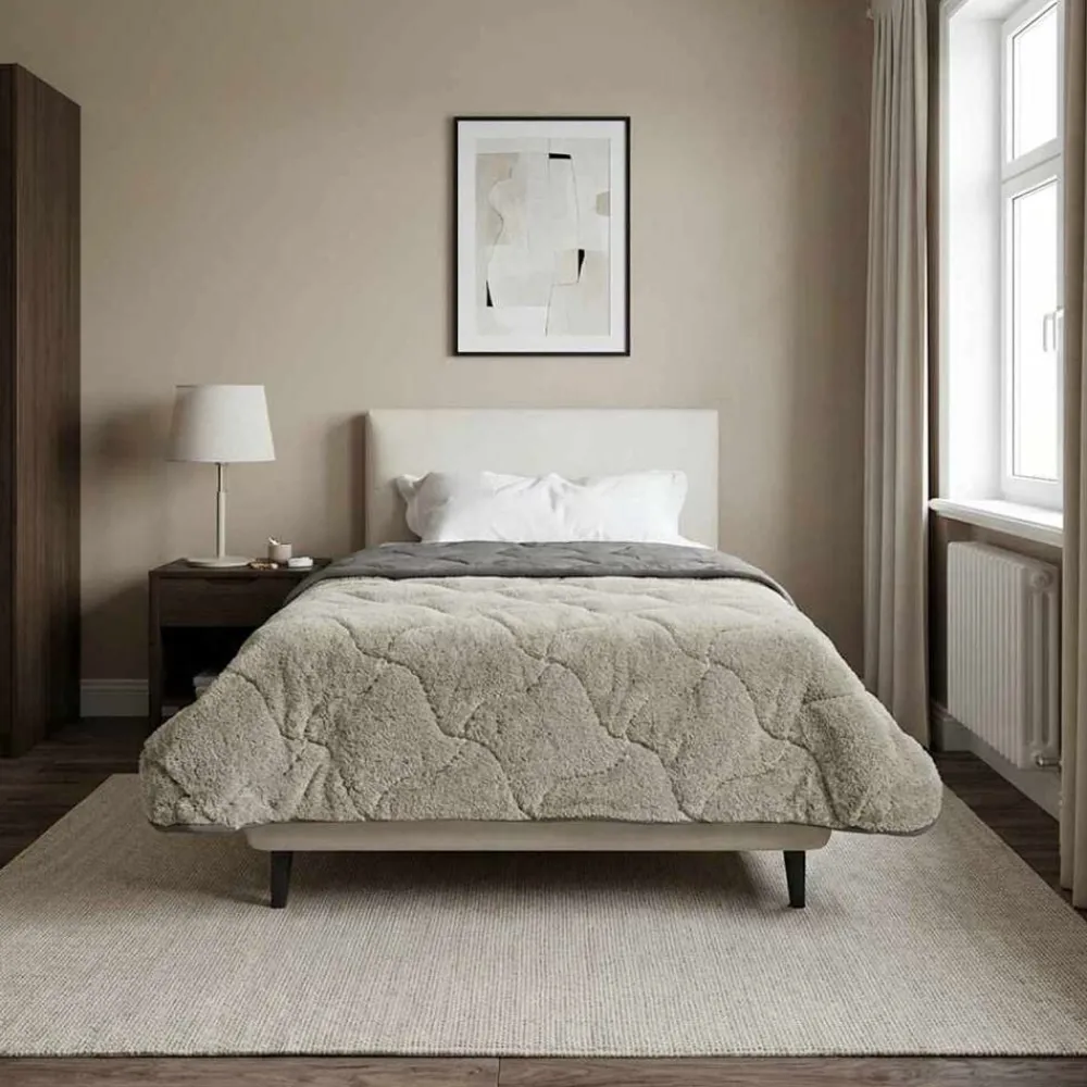 Linge-vidaXL Duvet d'hiver Matelassé 135 x 200 cm Gris clair