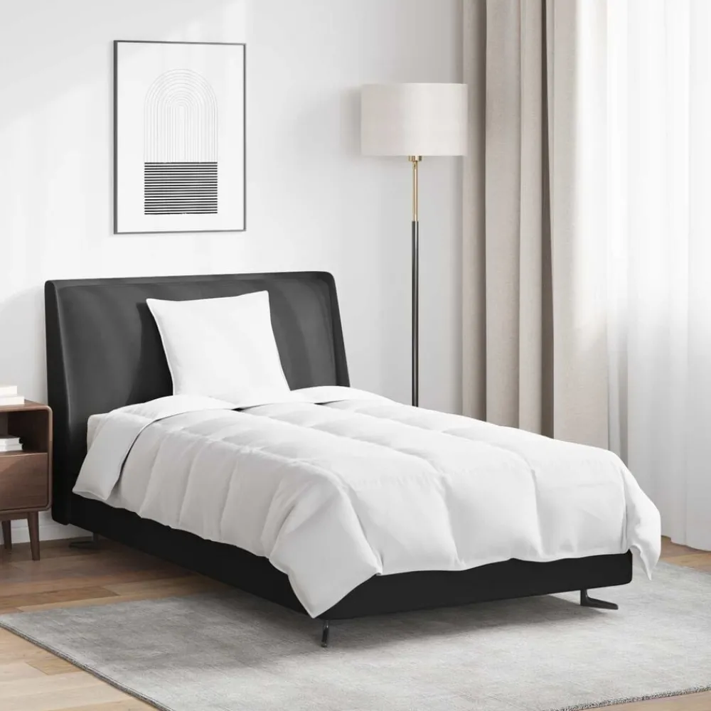 vidaXL Duvet d'été simple avec oreiller 2 pcs Blanc Plume de canard