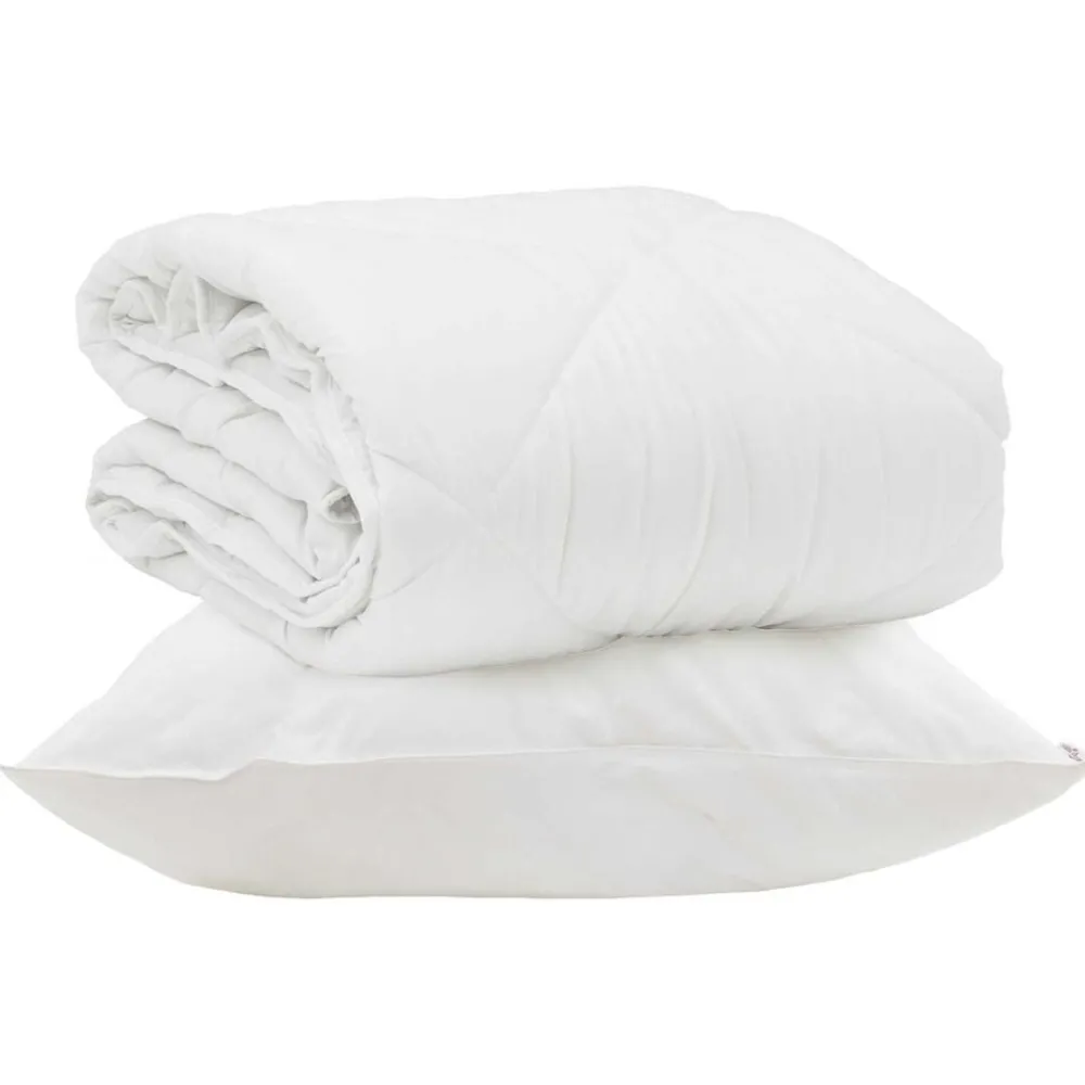 vidaXL Duvet d'été simple avec oreiller 2 pcs Blanc Microfibre