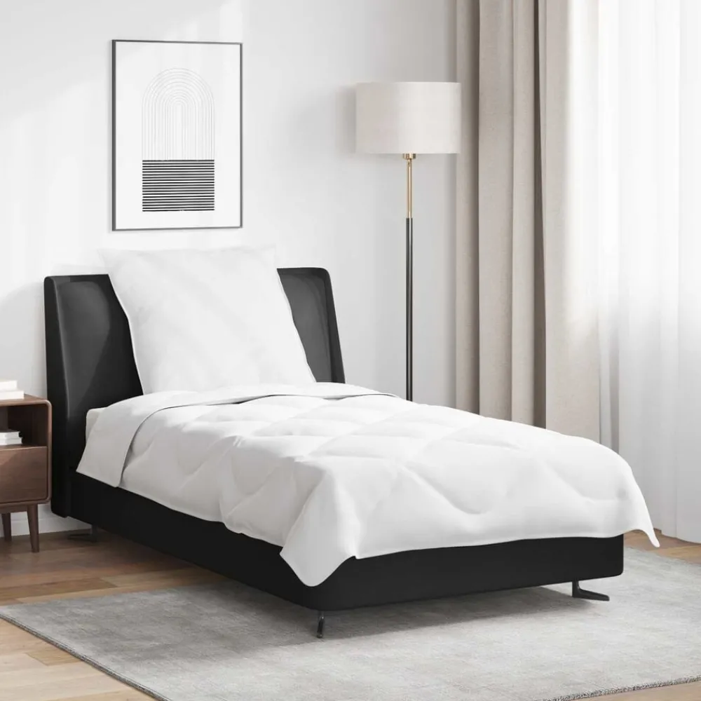 vidaXL Duvet d'été simple avec oreiller 2 pcs Blanc Microfibre