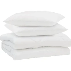 vidaXL Duvet d'été simple avec oreiller 3 pcs Blanc Microfibre
