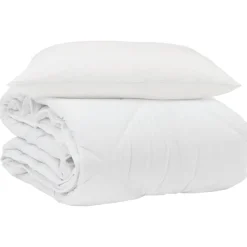 vidaXL Duvet d'été simple avec oreiller 2 pcs Blanc Microfibre