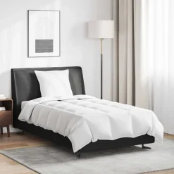 Linge-vidaXL Duvet d'été simple avec oreiller 2 pcs Blanc Plume de canard