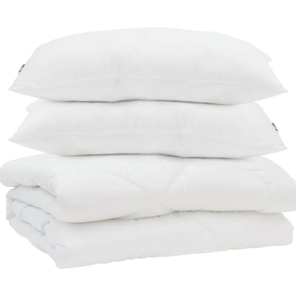 vidaXL Duvet d'été simple avec oreiller 3 pcs Blanc Microfibre