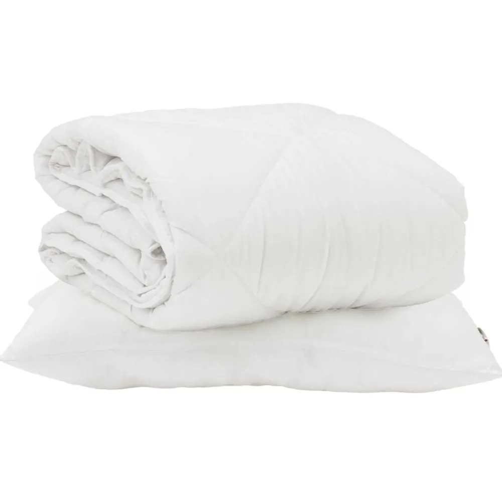 vidaXL Duvet d'été simple avec oreiller 2 pcs Blanc Microfibre
