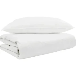 vidaXL Duvet d'été simple avec oreiller 2 pcs Blanc Plume de canard