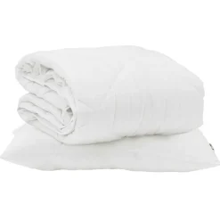 Linge-vidaXL Duvet d'été simple avec oreiller 2 pcs Blanc Microfibre