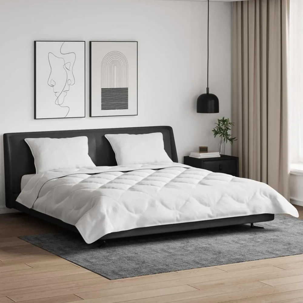 vidaXL Duvet d'été simple avec oreiller 3 pcs Blanc Microfibre