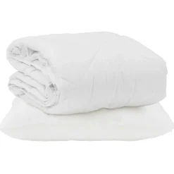 Linge-vidaXL Duvet d'été simple avec oreiller 2 pcs Blanc Microfibre