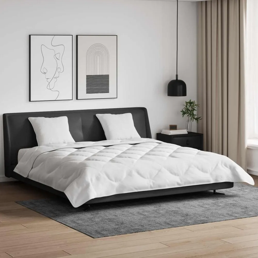 Linge-vidaXL Duvet d'été simple avec oreiller 3 pcs Blanc Microfibre