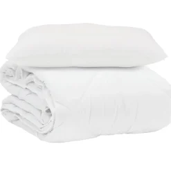vidaXL Duvet d'été simple avec oreiller 2 pcs Blanc Microfibre