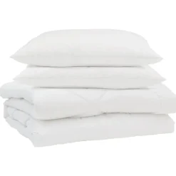 vidaXL Duvet d'été simple avec oreiller 3 pcs Blanc Microfibre